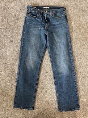 Levi's Women's Wedgie Straight Leg Jeans in Blue Denim